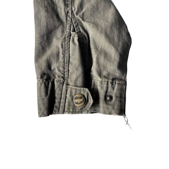 Vintage Levi’s Men's Sz M Olive Green Military Jacket Full Zip Front Zip Hood - Picture 10 of 16